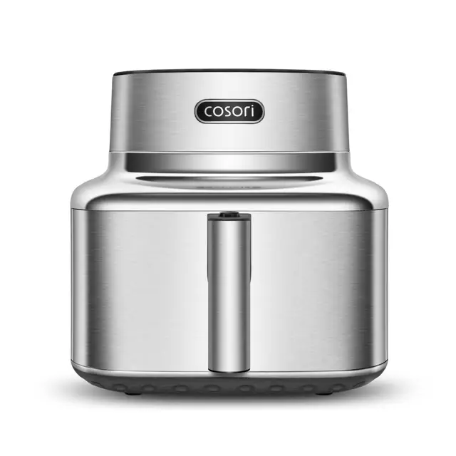 Cosori ICONIC Freidora de Aire Inteligente 6,2L, Air Fryer de Acero Inoxidable, Revestimiento Cerámico Sin PFAS, Motor DC, 6 Funciones, 50+ Recetas, Temporizador 1min-24H, Apta para Lavavajillas