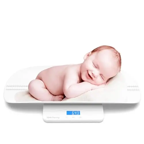 Báscula Para Bebés, Bascula Bebe Multifuncional con bandeja removible, Báscula digital Para Bebés con funciones de tara y de retención, Mide con precisión bebés,mascotas y adultos(Máx:100kg)