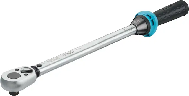 Hazet Llave dinamométrica 5122-2CT I Salida: cuadrado 12,5 mm, 1/2 pulgada, tolerancia: 4%, 32 dientes I Carraca reversible para coche y bicicleta I 519mm