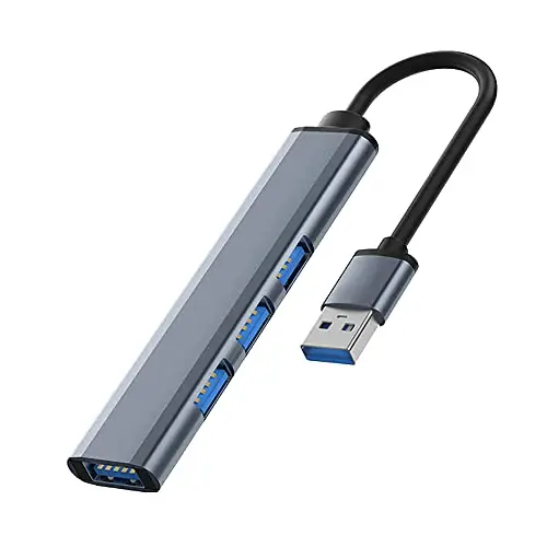 Hub USB 4 en 1 Adaptador multipuerto con 1 Puerto USB 3.0 y 3 Puertos USB 2.0 para Macbook Pro, portátiles Windows y Otros Dispositivos con Estaciones de Acoplamiento.