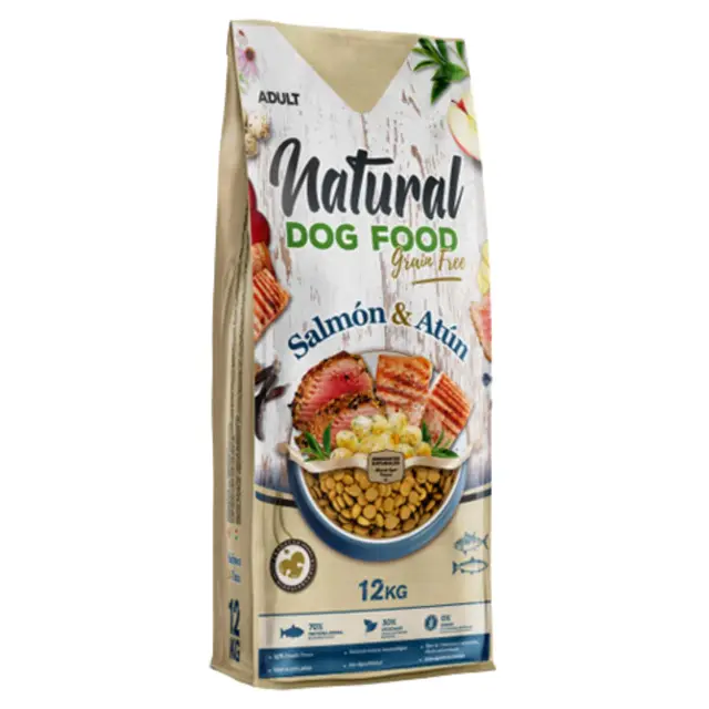 Natural Dog Grain Free Pienso Seco Salmón y Atún 12 kg