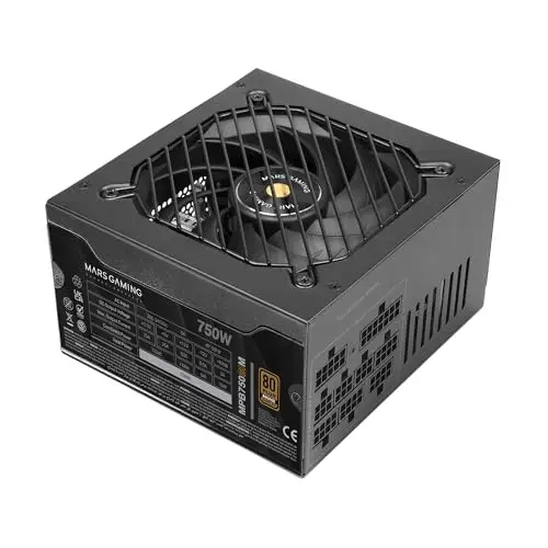 Mars Gaming MPB750SIM, Fuente Alimentación Full Modular ATX 750W, 7 Años Garantía, 80Plus Bronze 230V EU, 90% Eficiencia, Ventilador SI Extreme Silence 140mm, Tecnologías AI2-RPM, DC-DC y SMD, Negro