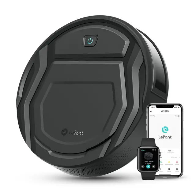 Lefant M210P Robot Aspirador 2200Pa, Aspirador Robot Autonomía de 120 Min, WiFi/App/Alexa, Sensor de Anticolisión/Caída Navegación Inteligente, Delgado y Silencioso, 6 Modos de Limpieza