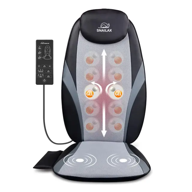 Snailax Masajeador Shiatsu con Calefacción - Nudo de Masaje de Gel, cojín de Masaje amasador Profundo para el hogar Silla de Oficina…