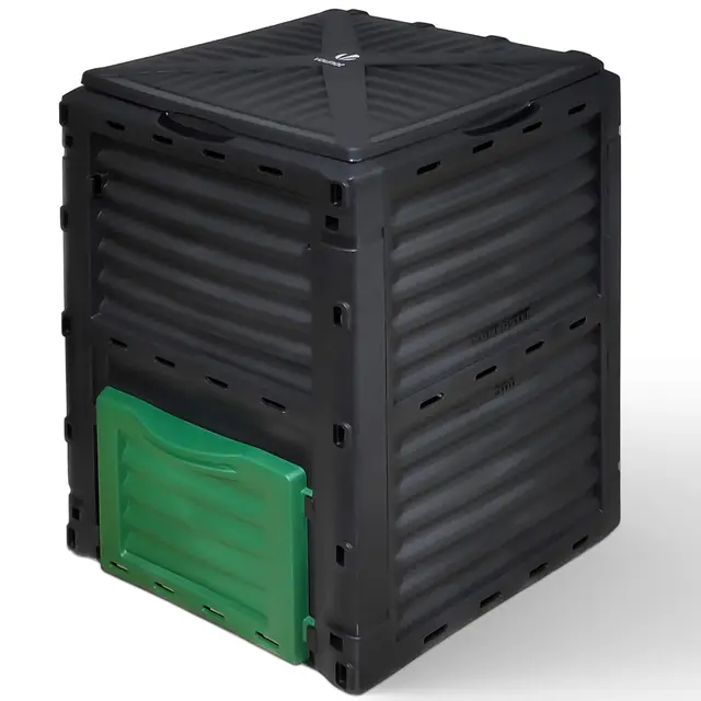 VOUNOT® Compostador Jardin 300L, Compostera Organica, Negro y Verde