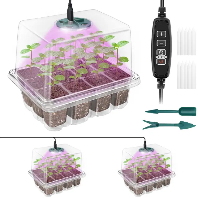 qoolife bandeja germinación led 2 luces