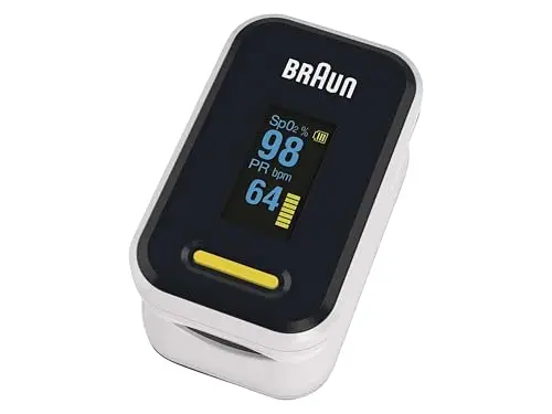 Braun YK-81CEU - Pulsioxímetro Braun 1 (Saturación de Oxígeno, Niveles de Oxígeno en Sangre, Dispositivo Médico Certificado Clínicamente Preciso) Yk-81Ceu