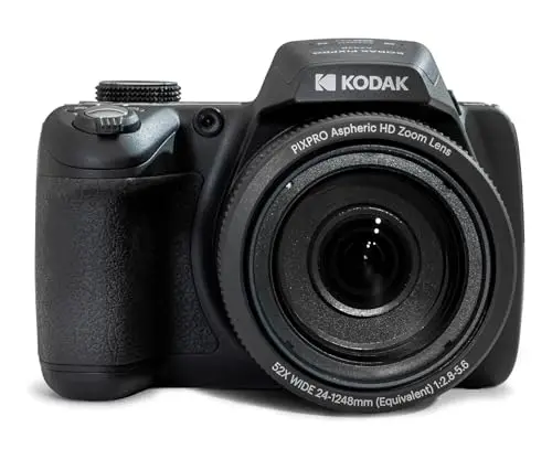 KODAK Pixpro Astro Zoom AZ528 - Appareil Photo Numérique Bridge, Zoom X52, Grand Angle de 24 mm, 16 Mégapixels CMOS, LCD 3", Wi-Fi, Rafale 6 i/s, Contrôle Sans Fil - Noir