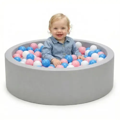 wilwolfer piscina de bolas plegable gris