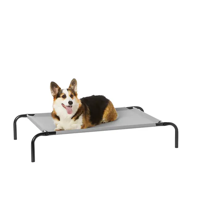 Amazon Basics Cama para perros, elevada refrescante para mascotas, tela, Medium, Gris, 110 x 65 x 19 cm (L x An x Al)