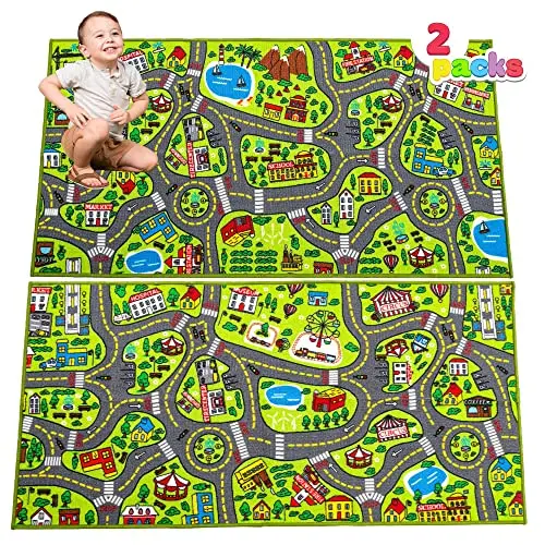 joyin 2 pack alfombra ciudad 80x150cm