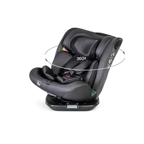 MS BabyWorld – CORFÚ – Silla de coche I-Size Grupo 0/1/2/3 | 40-150 cm | Isofix y Top Tether | Nacimiento a 12 años (0-36 kg) | A contramarcha hasta 18 kg | Giratoria 360º Universal