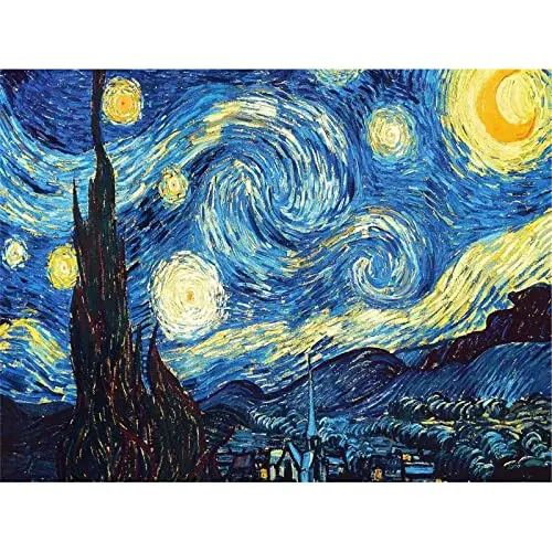 Pintura de diamantes, DIY, 5D, completa, bordado, Noche estrellada de Van Gogh, punto de cruz, abstracto, pintura al óleo, resina, artesanía, decoración del hogar, 30 x 40 cm