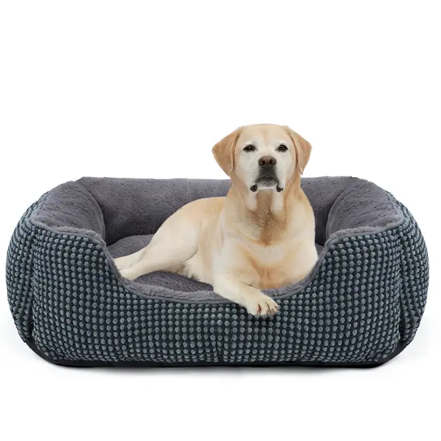 FURTIME Cama Perro, Cama Perros Medianos Lavable Esponjosa, Camas Perros Antideslizante Antiansiedad, 76x61x23cm
