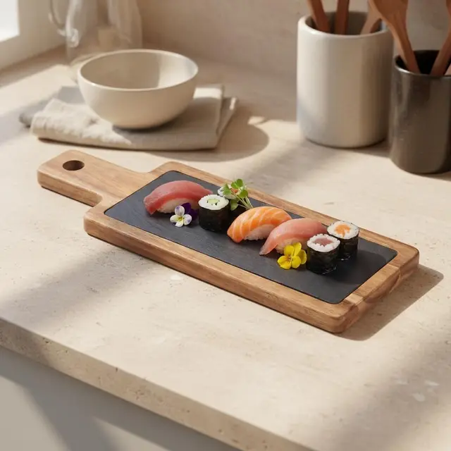 inde santa clara bandeja pizarra 40x12cm