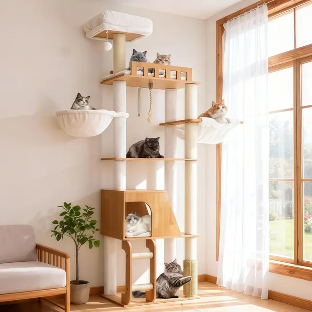 hey-brother árbol gatos madera 184 cm