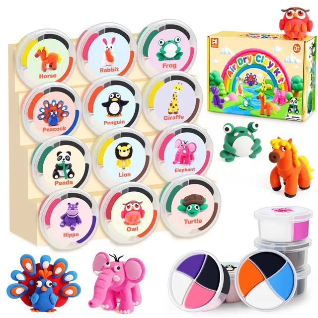 helsort tg008 set plastilina 12 piezas