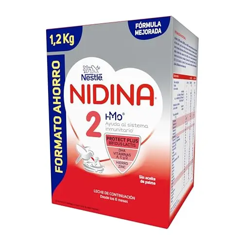 Nestlé NIDINA 2 Leche De Continuación en polvo para bebés a partir de los 6 meses, estuche de 1200g