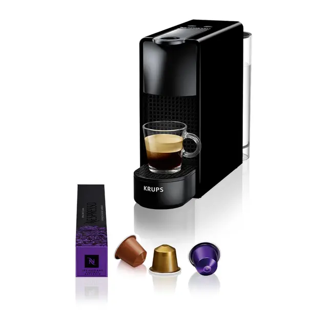 Krups Nespresso XN1108 Essenza Mini Cafetera de cápsulas, 1260 vatios, negra, 0.6 litros (Pack Cápsulas bienvenida incluido)