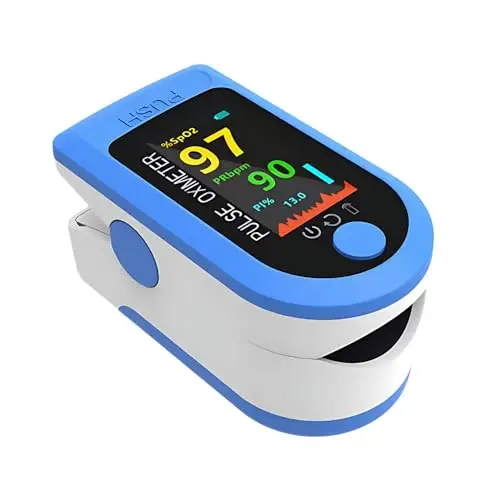 Pulsioxímetro, Pulsioximetro de Dedo Profesional para Medición de Saturación de Oxígeno (SpO2), Frecuencia Cardíaca (Pulso) y Índice de Perfusión (PI), Oxímetro de Dedo Digital