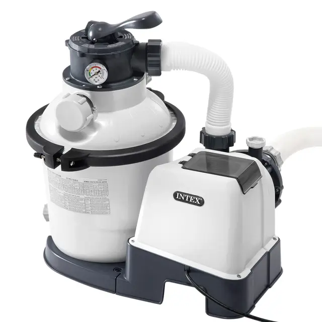 Intex 55225 - Depuradora de Arena Krystal Clear 5.700 L/H, depuradora piscina arena, filtro piscina, bomba piscina, Para piscinas desmontables de hasta 29.100 L., 6 funciones y sistema de bloqueo