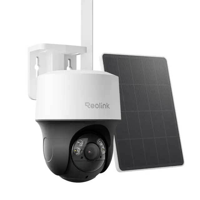 Reolink Go PT S Lite Cámara de Seguridad Exterior, Inalámbrica 4G LTE de 4MP, Panorámica 360° con Inclinación y Seguimiento Automático, Tarjeta SIM Integrada No Extraíble, Alimentación Solar