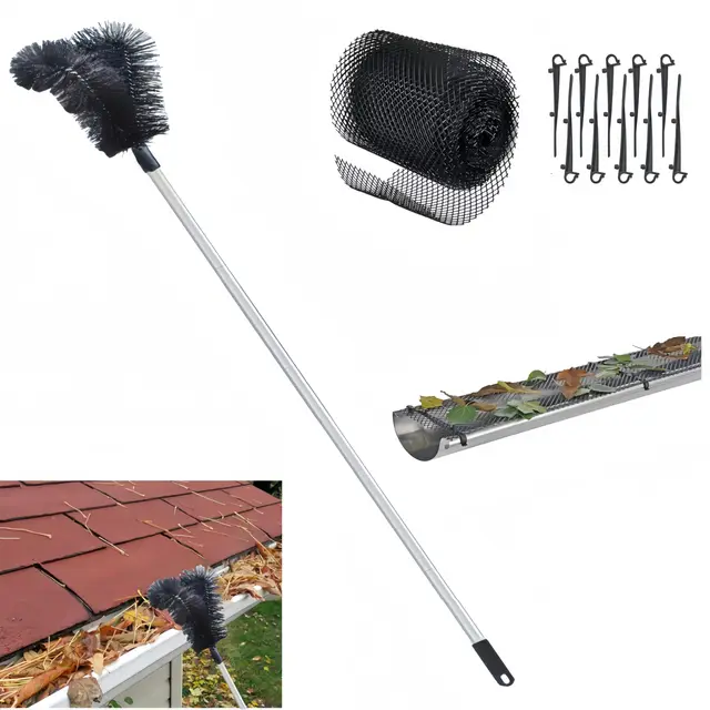 Juego limpieza canalones extensible 2,38 m