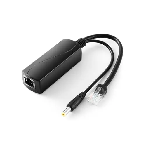 Revotech Gigabit PoE Divisor 12V/1A DC 5.5 * 2.1mm, 48V PoE to DC 12V/1A Salida, Cumple IEEE802.3af/at, Adaptable 10/100/1000Mbps, Adaptador PoE para cámara IP/PTZ/Ap (PS5712G)