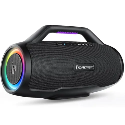 Tronsmart Bang MAX Altavoz Bluetooth 5.3, Altavoz Portátil 130W Potente, Sonido Estéreo, Luces Led y Waterproof IPX6, 24H de Reproducción, con AUX, TF, App, Agujero de Guitarra