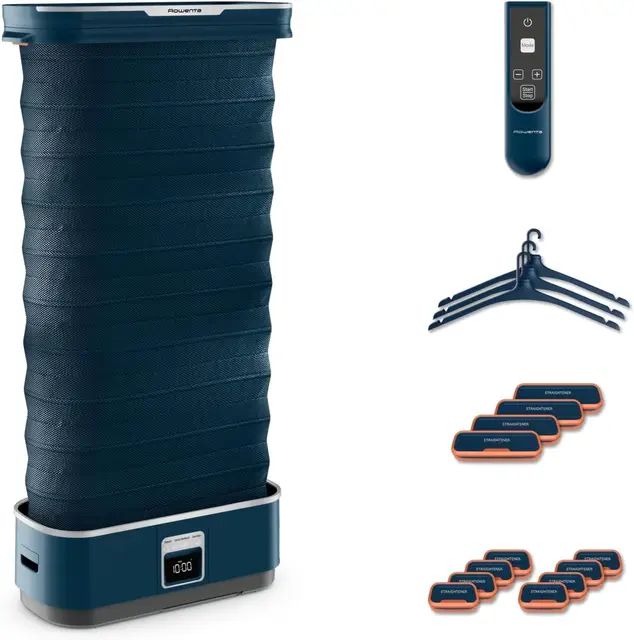Rowenta Care For You First - Robot de planchado 1500 W, bajo consumo energético, elimina arrugas, desinfecta, refresca y elimina olores, hasta 3 prendas, diseño compacto, incluye accesorios, YR2020