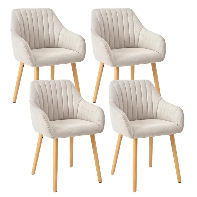 goeurvant juego 4 sillas comedor beige