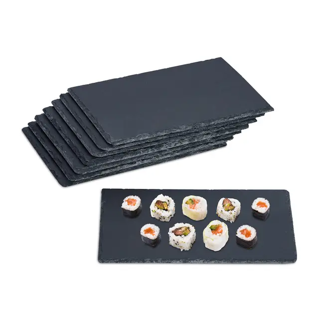 relaxdays set 8 platos pizarra