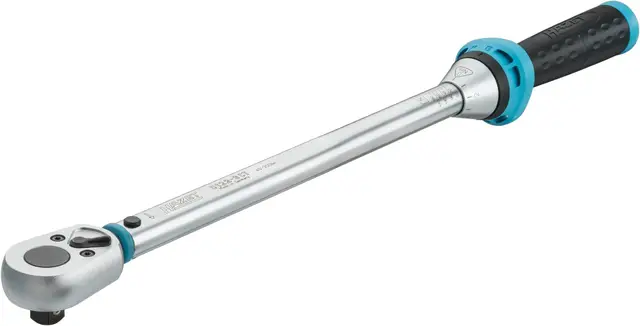 Llave dinamométrica HAZET 5122-3CT I Salida: cuadradillo 12,5 mm (1/2 pulgada), tolerancia: 4 %, 32 dientes I Carraca reversible para coche y bicicleta I 519 mm