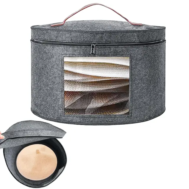 rierousy caja sombreros redonda gris