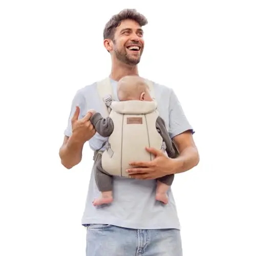 Jané Dual Mochila Portabebé Ergonómica, Desde Nacimiento (3,5–15 kg), 3 Posiciones, Transpirable y Acolchada, Beige